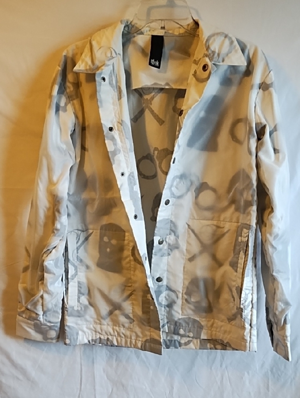 Light Gray Printed Windbreaker Jacket